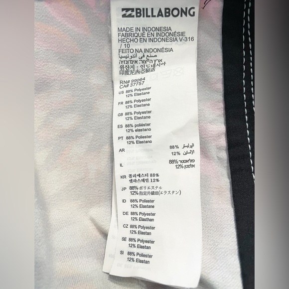 Billabong Boardshorts 73 Airlite Lineup Men’s 38 Floral Multicolor 9” Inseam EUC - Picture 7 of 7